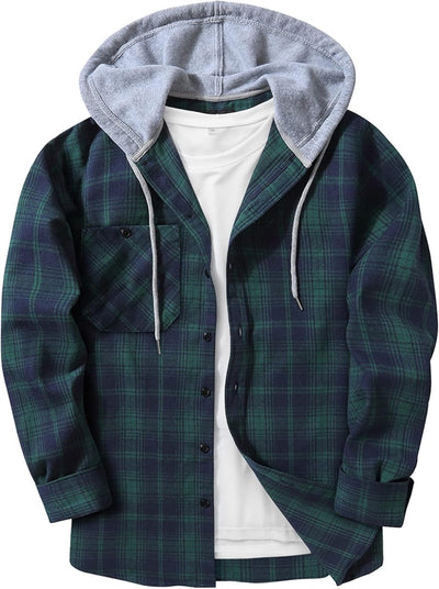 Men's Flannel Hoodie Shirts