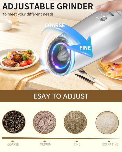 CIRCLE JOY Gravity Electric Salt and Pepper Grinder Set - Noubelkit
