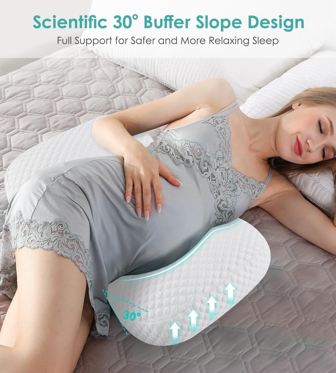Pregnancy Pillows for Sleeping, Memory Foam Maternity Pillow Support for Back Belly HIPS, Adjustable Travel Wedge Pillow for Pregnant Women, Side Spleeping Pregnant Pillows with Cooling Pillowcase