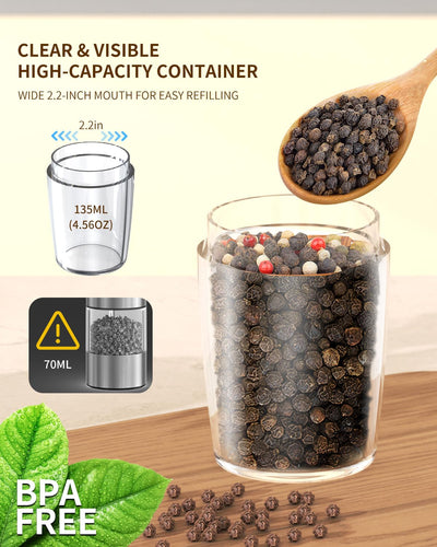 CIRCLE JOY Gravity Electric Salt and Pepper Grinder Set - Noubelkit