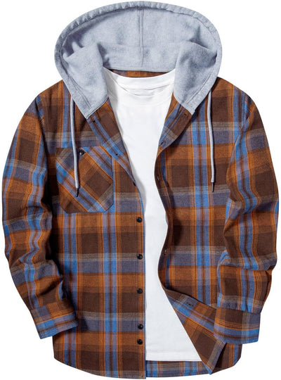 Men's Flannel Hoodie Shirts