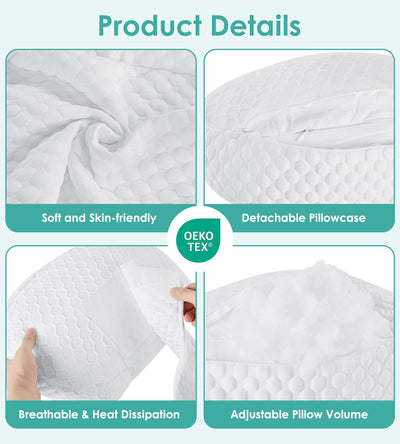 Pregnancy Pillows for Sleeping, Memory Foam Maternity Pillow Support for Back Belly HIPS, Adjustable Travel Wedge Pillow for Pregnant Women, Side Spleeping Pregnant Pillows with Cooling Pillowcase
