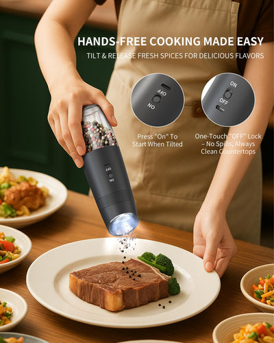 CIRCLE JOY Gravity Electric Salt and Pepper Grinder Set - Noubelkit