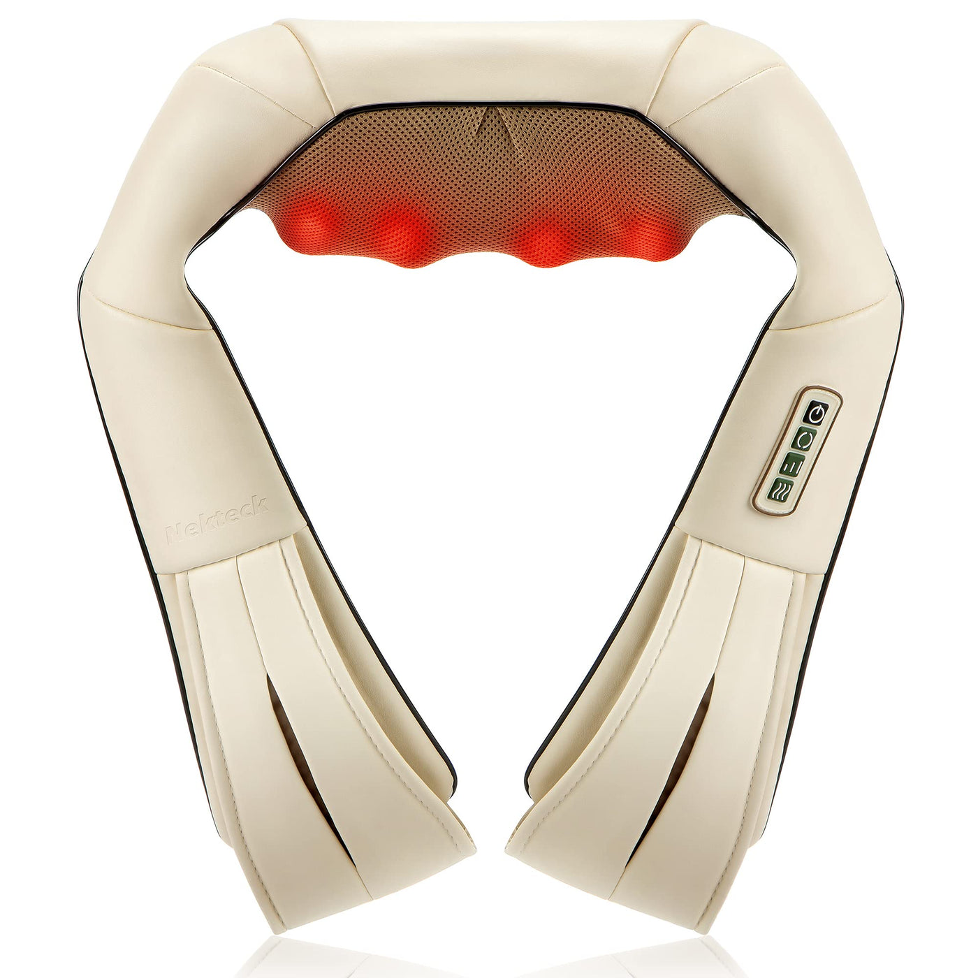 Nekteck Shiatsu Neck Massager for Pain Relief Deep Tissue with Heat, 3D Kneading Massage Pillow Back Shoulder Massagerfor Body Muscle, Plug-in Use for Home Office Car, Gifts for Mom Dad Him Her
