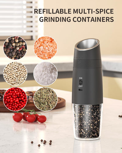 CIRCLE JOY Gravity Electric Salt and Pepper Grinder Set - Noubelkit
