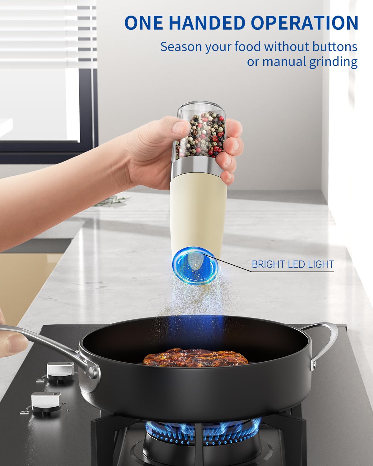 CIRCLE JOY Gravity Electric Salt and Pepper Grinder Set - Noubelkit