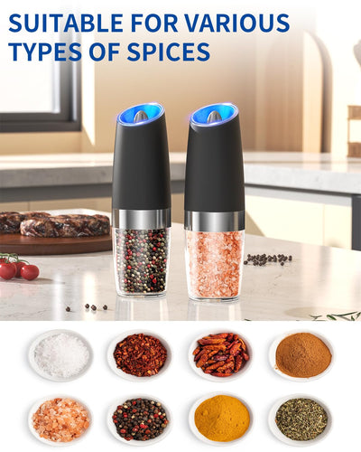 CIRCLE JOY Gravity Electric Salt and Pepper Grinder Set - Noubelkit