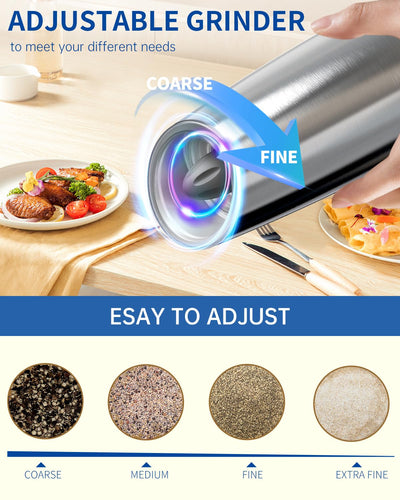 CIRCLE JOY Gravity Electric Salt and Pepper Grinder Set - Noubelkit