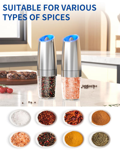 CIRCLE JOY Gravity Electric Salt and Pepper Grinder Set - Noubelkit