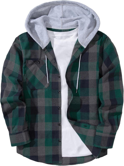 Men's Flannel Hoodie Shirts