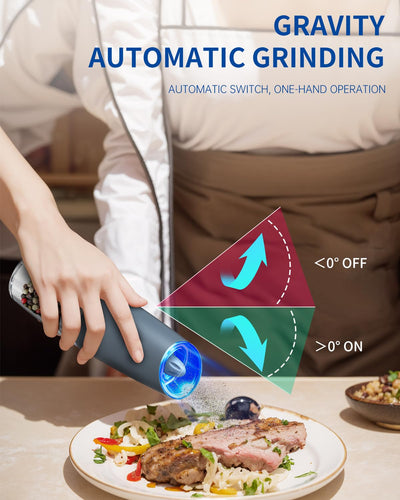 CIRCLE JOY Gravity Electric Salt and Pepper Grinder Set - Noubelkit