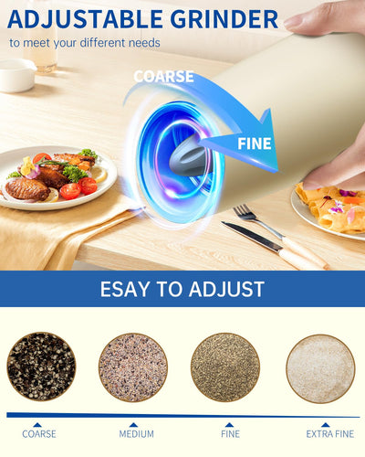 CIRCLE JOY Gravity Electric Salt and Pepper Grinder Set - Noubelkit