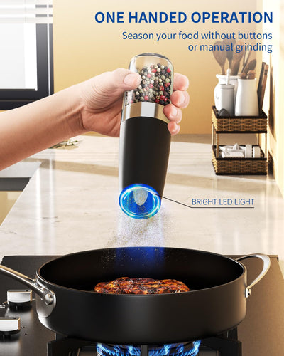 CIRCLE JOY Gravity Electric Salt and Pepper Grinder Set - Noubelkit