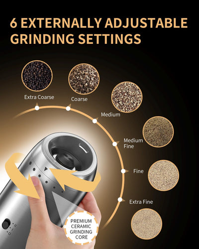 CIRCLE JOY Gravity Electric Salt and Pepper Grinder Set - Noubelkit