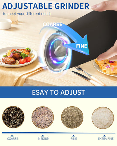 CIRCLE JOY Gravity Electric Salt and Pepper Grinder Set - Noubelkit