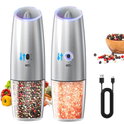 CIRCLE JOY Gravity Electric Salt and Pepper Grinder Set - Noubelkit