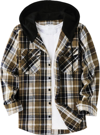 Men's Flannel Hoodie Shirts