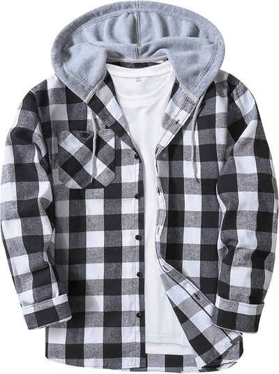 Men's Flannel Hoodie Shirts
