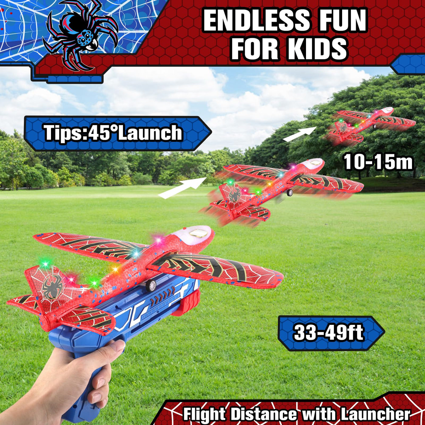 Fuwidvia 3 Pack Airplane Launcher Toys