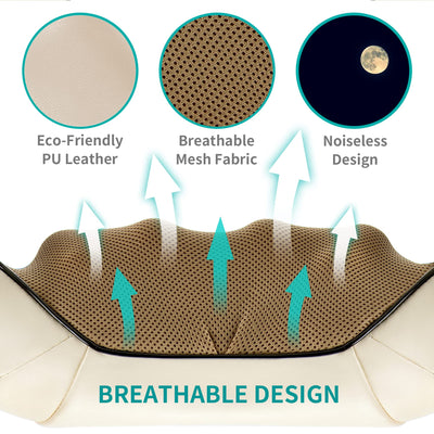 Nekteck Shiatsu Neck Massager for Pain Relief Deep Tissue with Heat, 3D Kneading Massage Pillow Back Shoulder Massagerfor Body Muscle, Plug-in Use for Home Office Car, Gifts for Mom Dad Him Her