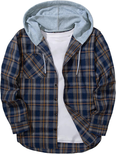 Men's Flannel Hoodie Shirts