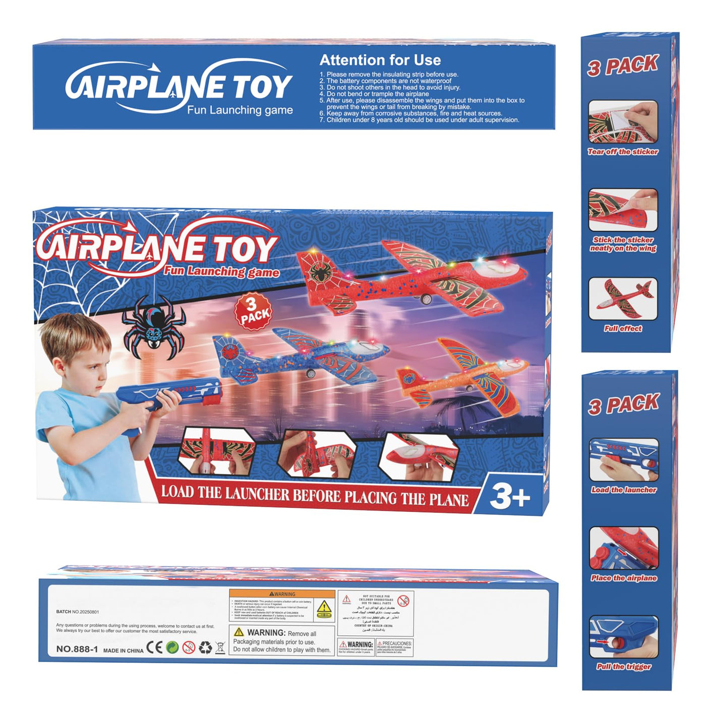 Fuwidvia 3 Pack Airplane Launcher Toys