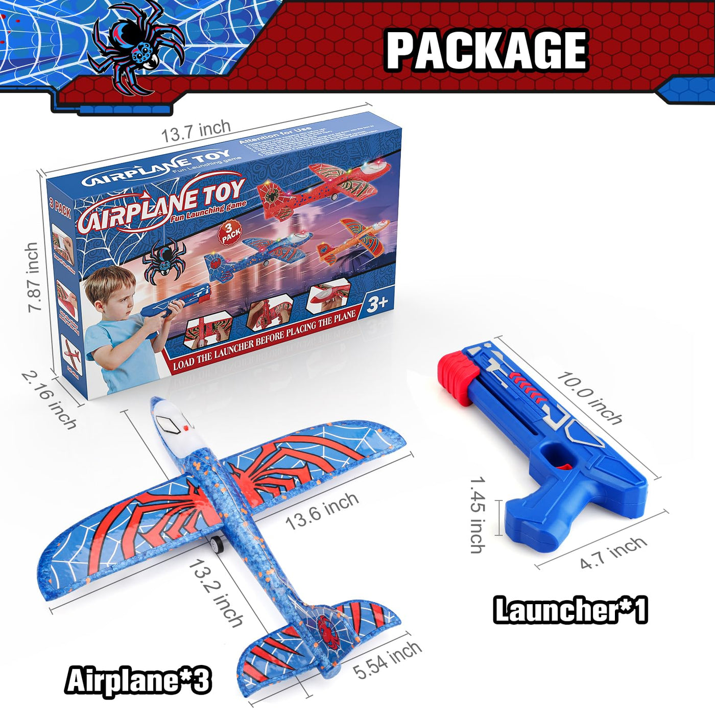 Fuwidvia 3 Pack Airplane Launcher Toys