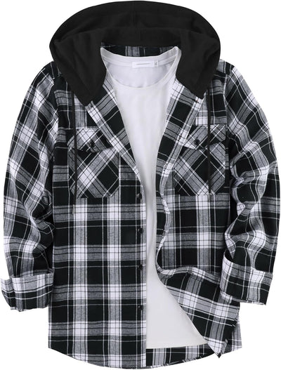 Men's Flannel Hoodie Shirts