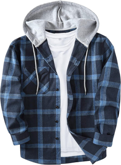Men's Flannel Hoodie Shirts