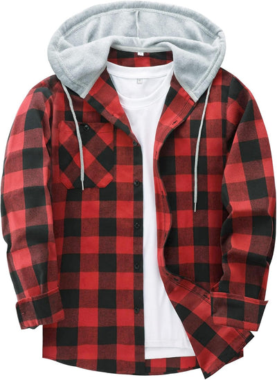Men's Flannel Hoodie Shirts