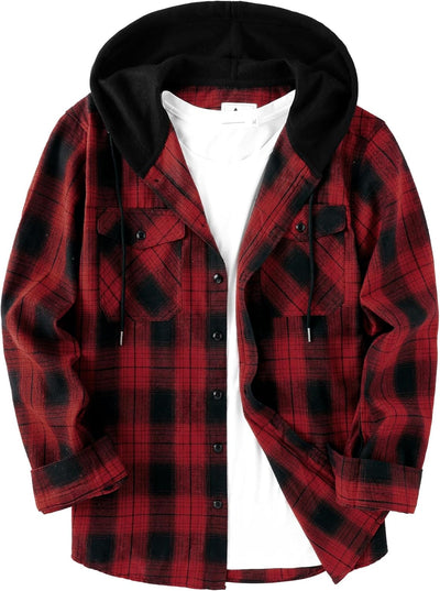 Men's Flannel Hoodie Shirts