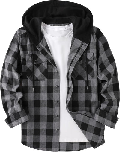 Men's Flannel Hoodie Shirts