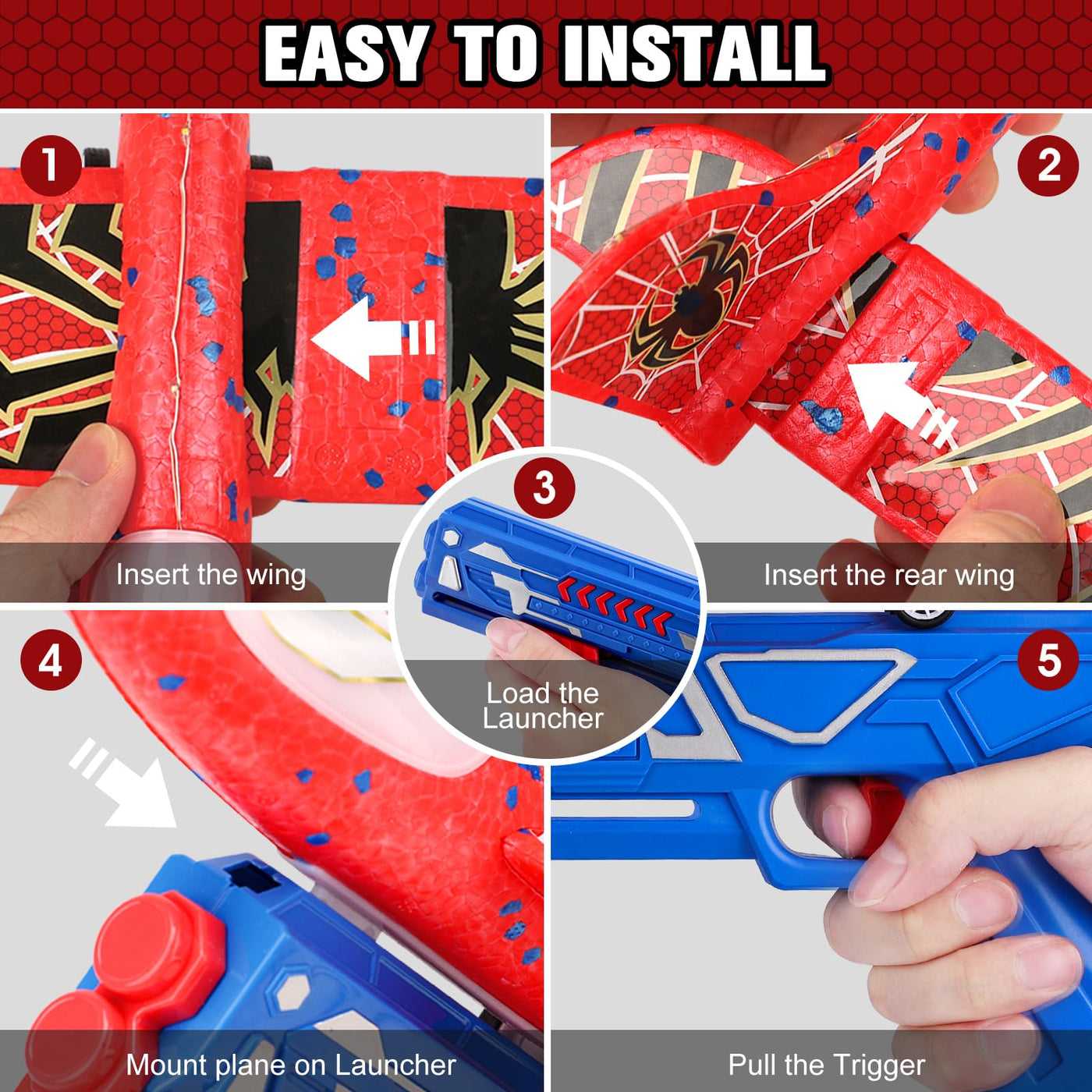 Fuwidvia 3 Pack Airplane Launcher Toys