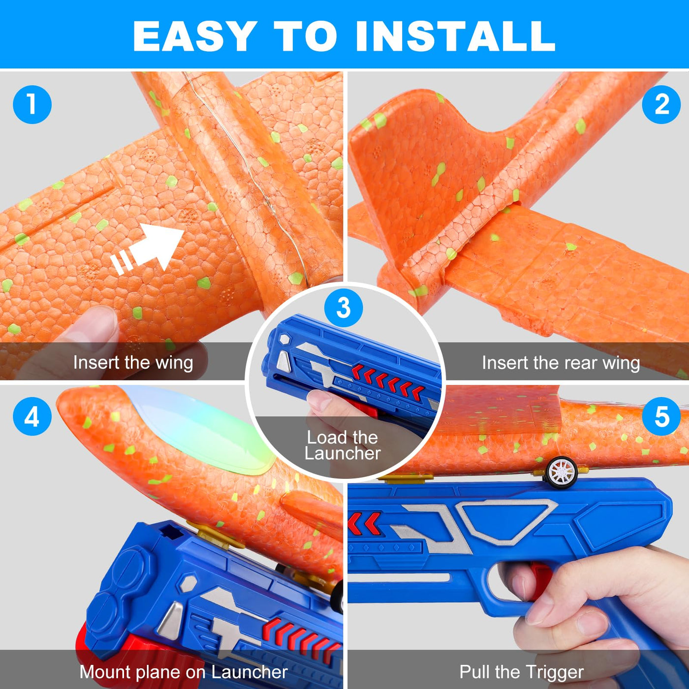 Fuwidvia 3 Pack Airplane Launcher Toys