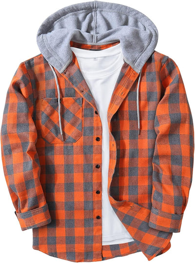 Men's Flannel Hoodie Shirts