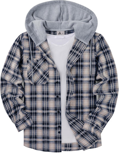 Men's Flannel Hoodie Shirts