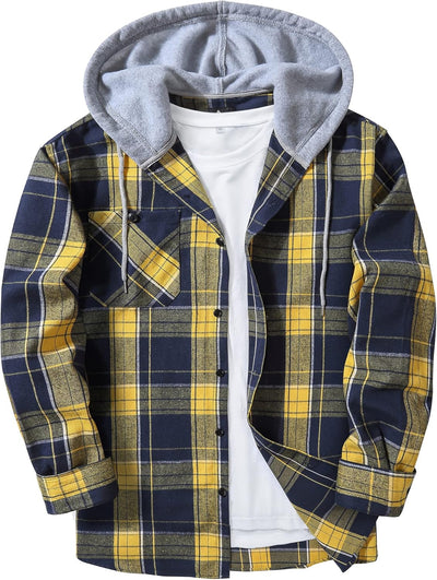 Men's Flannel Hoodie Shirts
