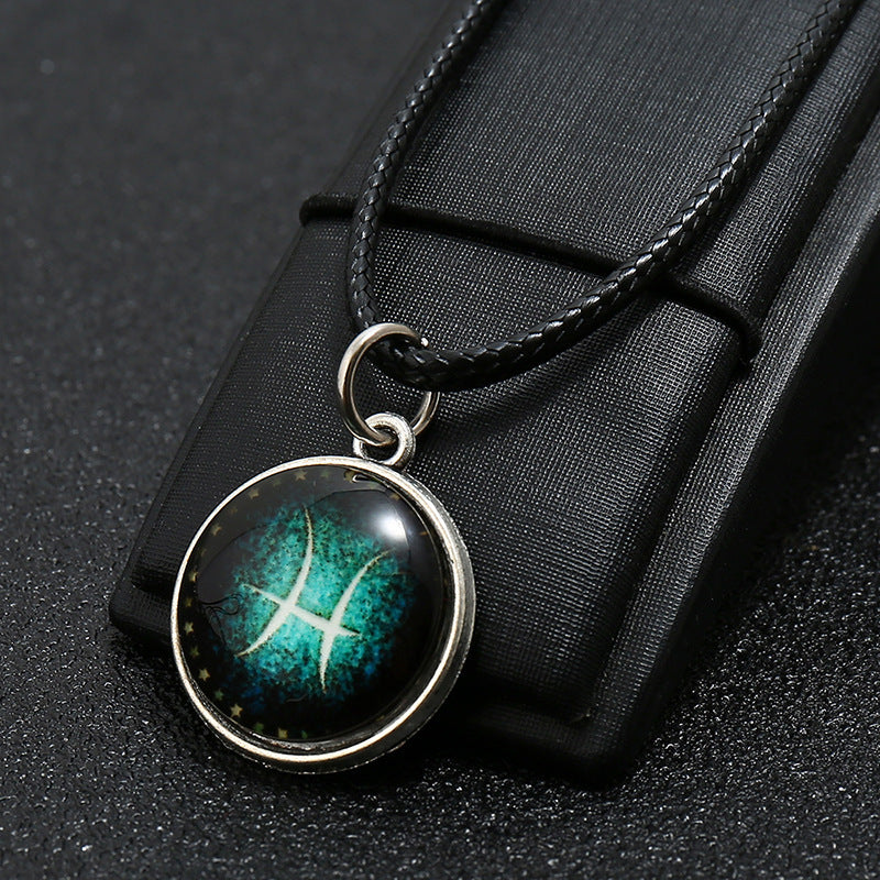 Luminous 12 Constellation Necklace Long Clothing Accessories