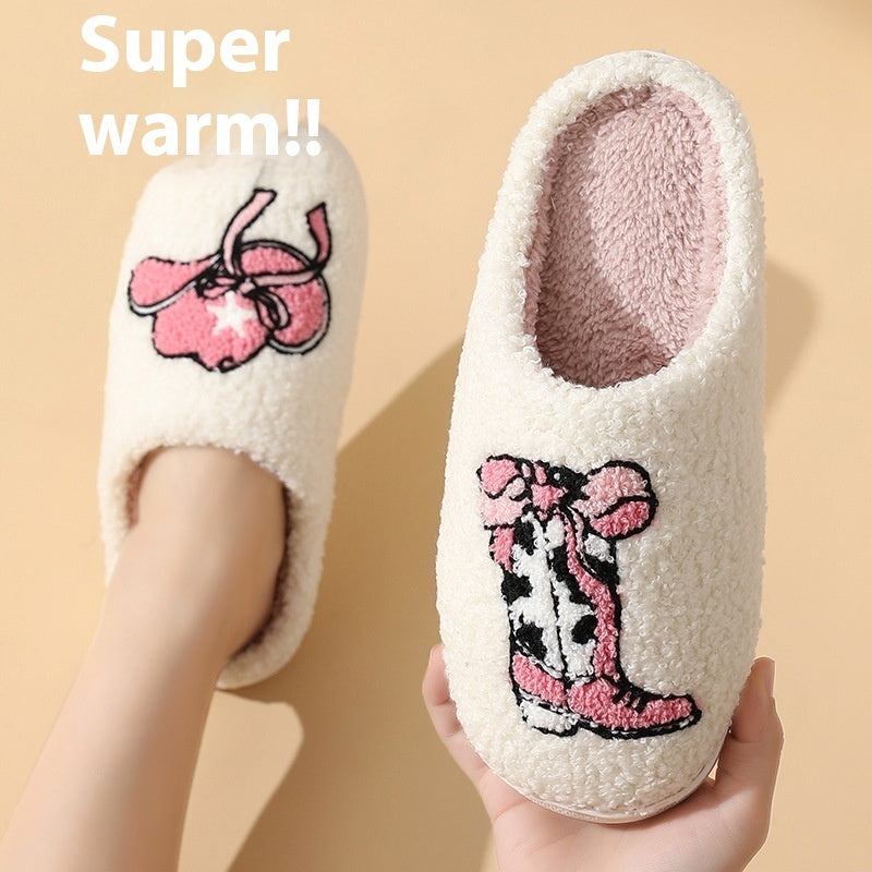 Comfortable Home Cute Cartoon Boots Cap Cotton Slippers