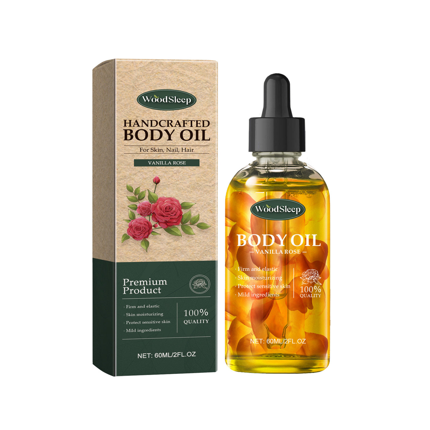 Handmade Vanilla Rose Body Oil Nourishing Skin