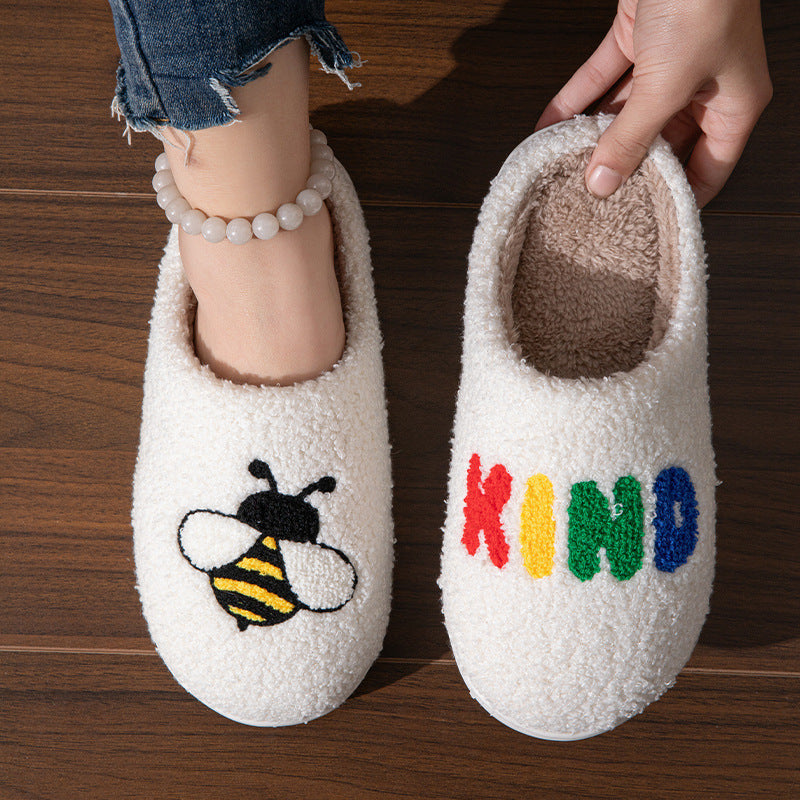 Indoor Soft Bottom Fleece-lined Couple Cute Slippers