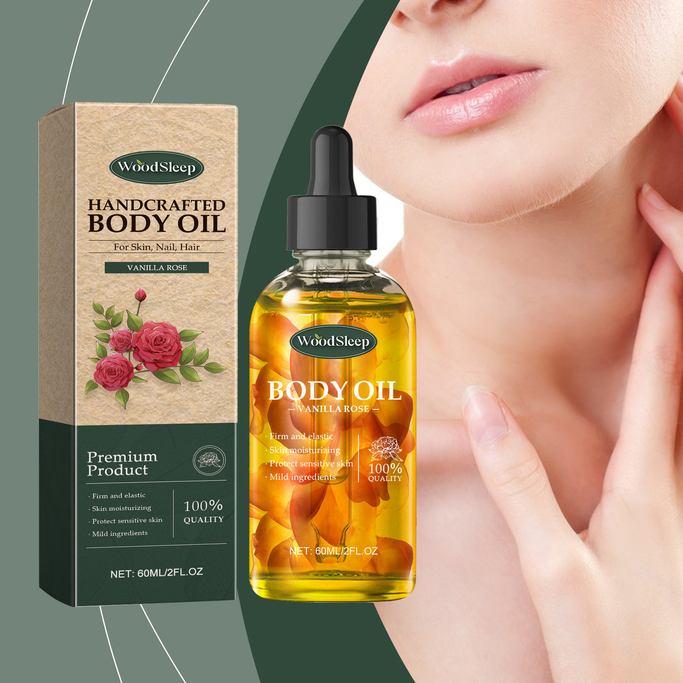 Handmade Vanilla Rose Body Oil Nourishing Skin